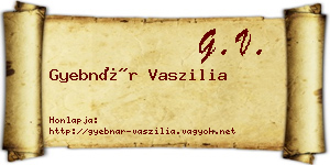 Gyebnár Vaszilia névjegykártya